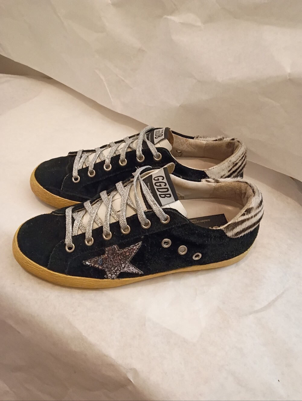 Golden Goose black Superstars Size 39 Authentic